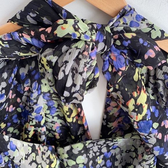 MM Couture Floral Halter backless ruffled bottom mini dress, Size S - Picture 3 of 12